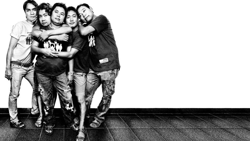 Platon photographed members of the Burmese LGBTQ+ community who are living in exile and fighting against legislation that criminalizes same-sex behaviour. Their leader is Aung Myo Min (right). - Platon