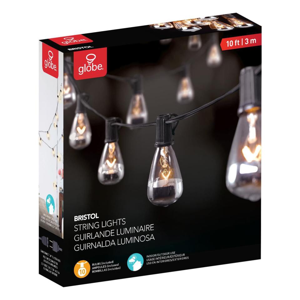 Bristol 10-Light 10ft Indoor/Outdoor Plug-In String Light. Image via Walmart.