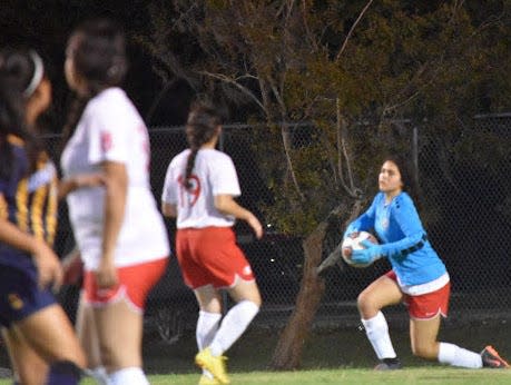 Kathleen goalkeeper Maria Avendano makes a save against Winter Haven.