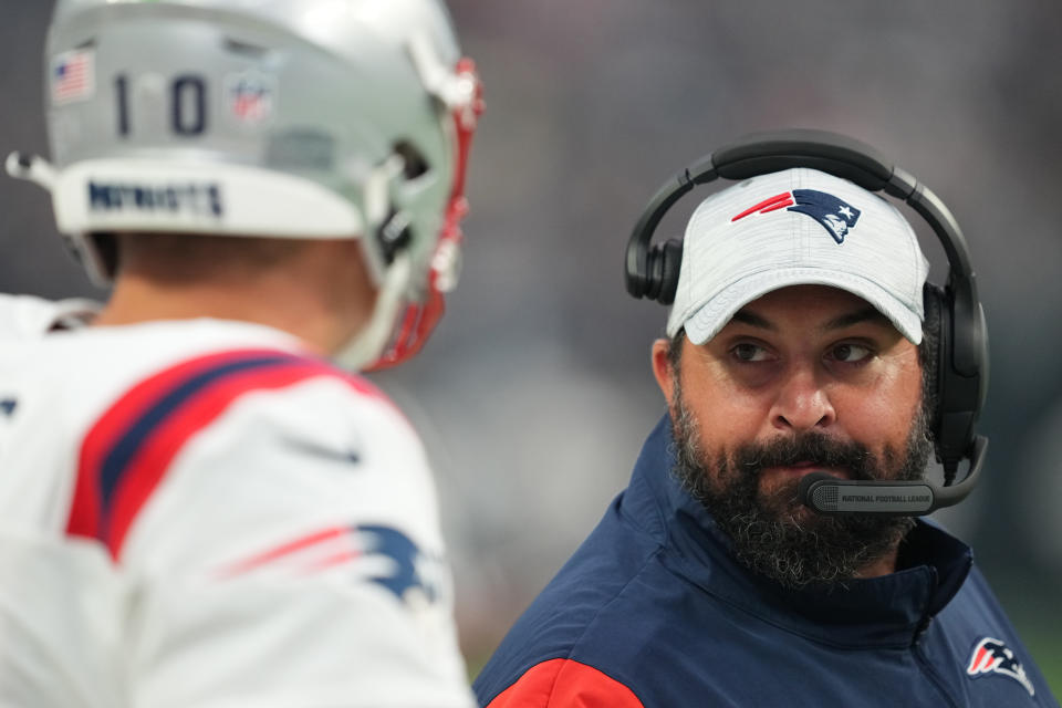 Is Matt Patricia a benefit to Mac Jones and the Patriots offense? (Chris Unger/Getty Images)