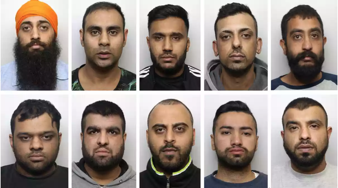 10 of the 20 members of the Huddersfield grooming gang.