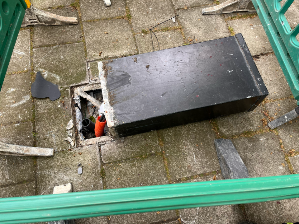 The horses ploughed through an electricity box in Belgrave Square (Jabed Ahmed/The Independent)