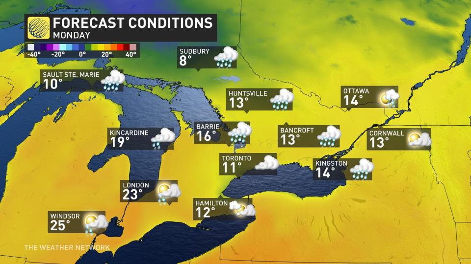 Baron_Southern Ontario_Temperatures_Monday_Afternoon_April 27