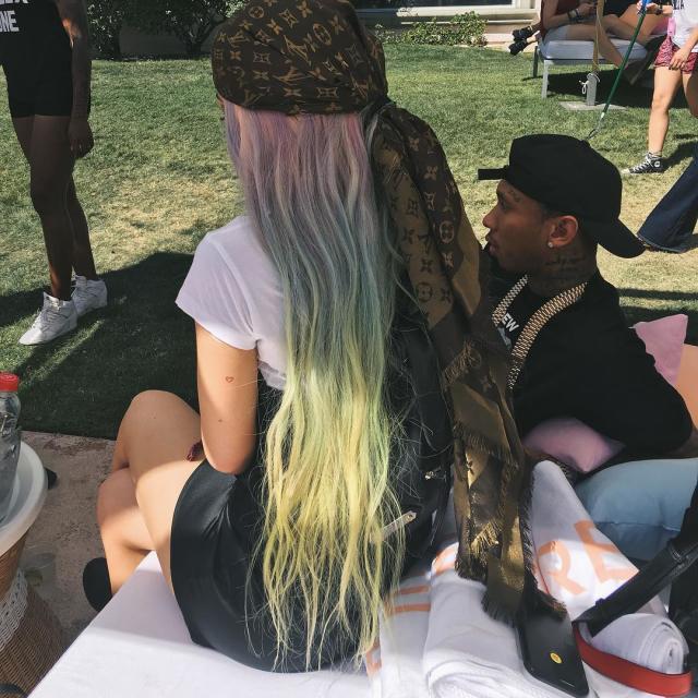 Kylie Jenner dons Louis Vuitton monokini and head scarf in