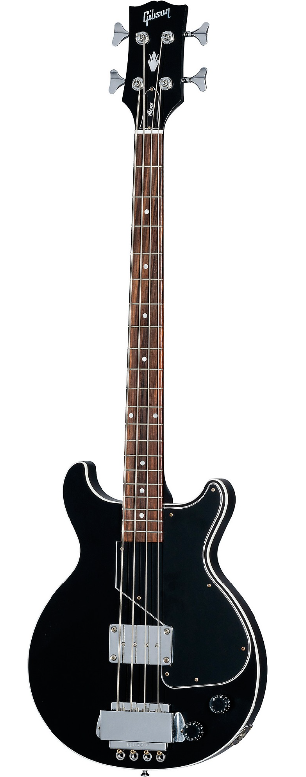 black and brown guitar with white accents