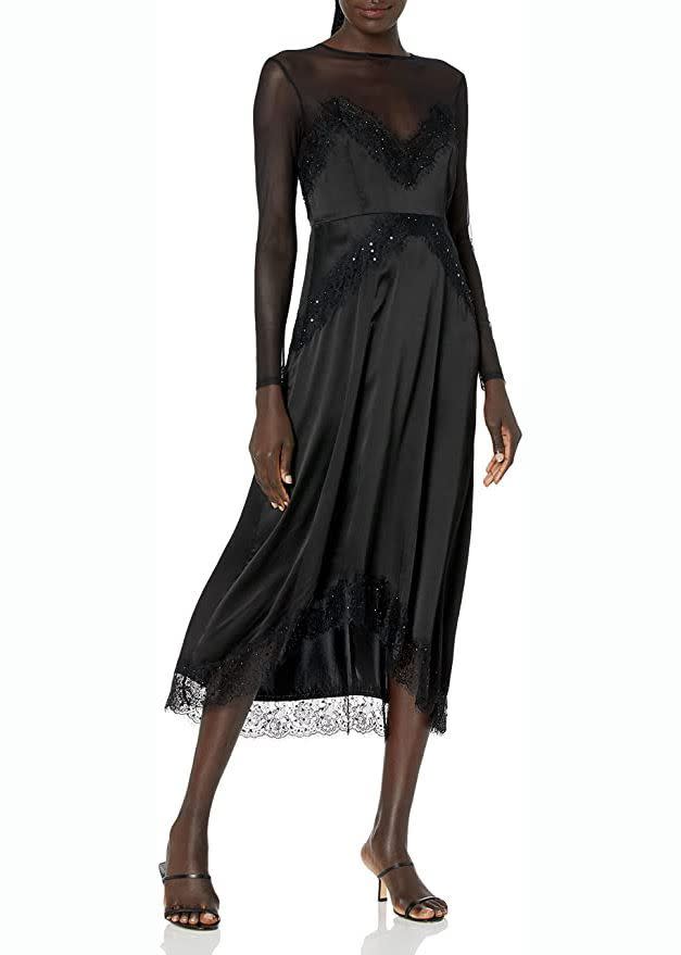 7) Long Laced Silk Slip Dress