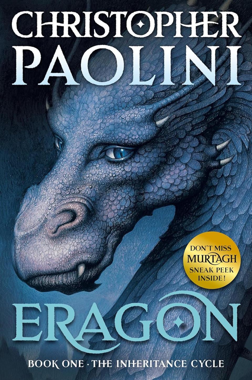 The cover of "Eragon" by Christopher Paolini.