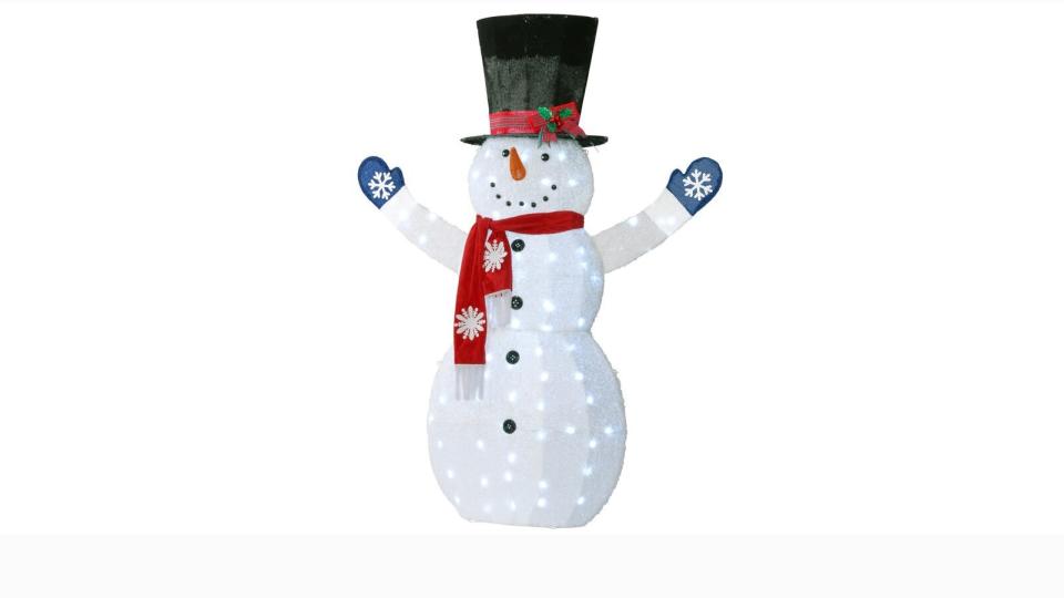 This snowman is here to spread a little holiday cheer.