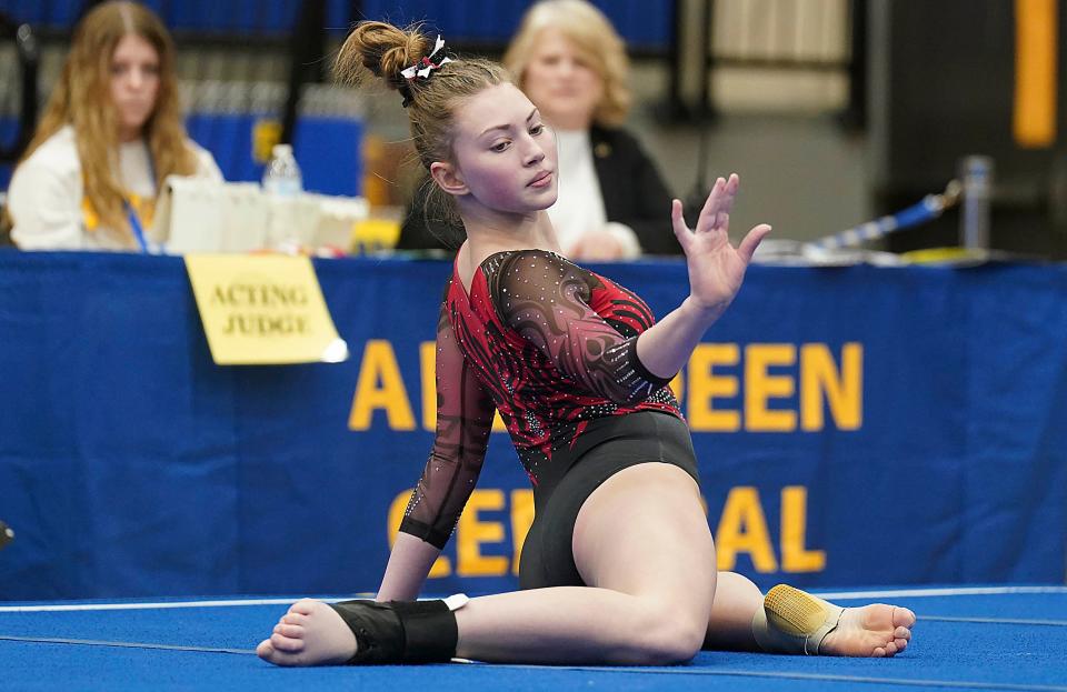 Freshman Hannah Cutshaw and the Deuel High School gymnastics team will compete for Class A team and individual honors in the State High School Gymastics Championships on Friday and Saturday, Feb. 9-10 at Pierre High School.