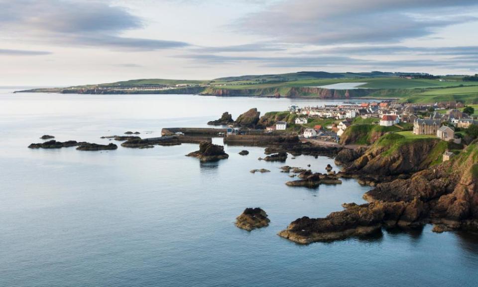 The fishing village of St Abbs on the Berwickshire coastline.