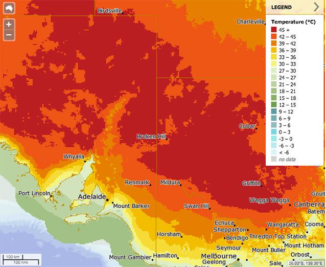 Western NSW and SA is expected to swelter in the high 40s on Friday, with the sizzling weather tipped to continue through the weekend. Source: BOM