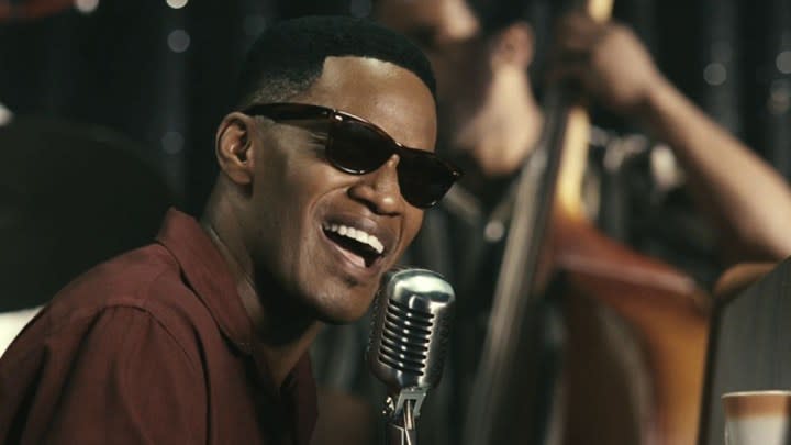 Jamie Foxx as Ray Charles in Ray.
