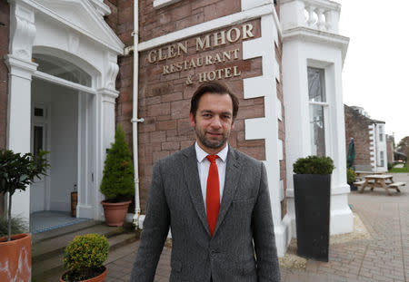 Emmanuel Moine, the manager of Glen Mhor Hotel, poses for a photograph in Inverness, Scotland, Britain March 8, 2019. REUTERS/Russell Cheyne