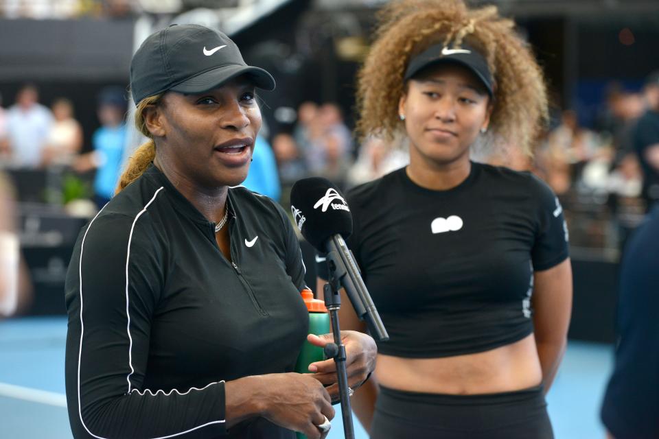 Serena Williams (left) has been great this Australian Open. She'll need to be to knock off Naomi Osaka, who looks up to her. (Photo by BRENTON EDWARDS/AFP via Getty Images)