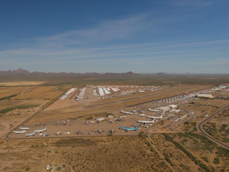 Aerial view of Pinal Airpark in Marana, Arizona