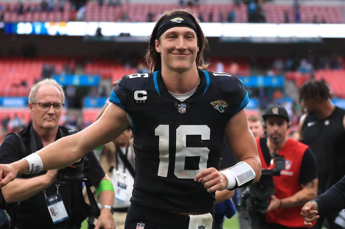 Trevor Lawrence and Josh Allen make it a 10th birthday to celebrate for  Jacksonville Jaguars over Atlanta Falcons at Wembley