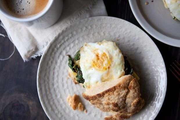 <strong>Get the <a href="http://food52.com/recipes/23854-sharp-cheddar-and-mustardy-greens-breakfast-sandwich" target="_blank">Sharp Cheddar and Mustardy Greens Breakfast Sandwich recipe</a> from Food52</strong>