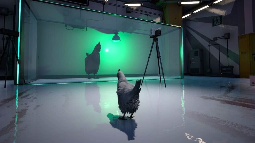  Finding a strange studio with a giant chicken in it. 