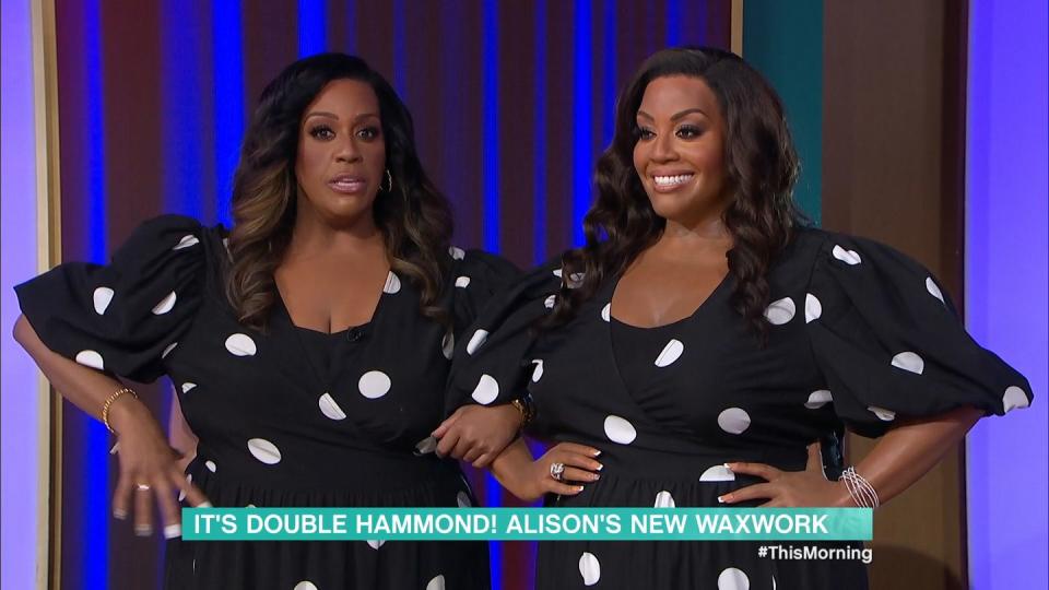 alison hammond with her waxwork on this morning