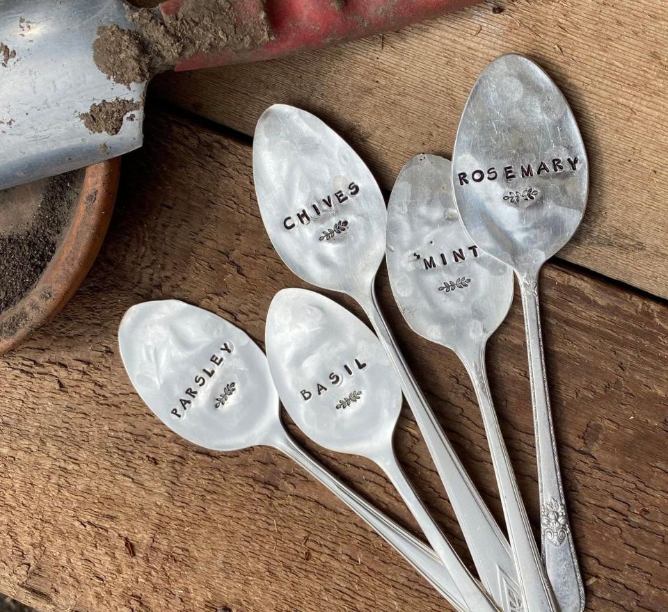 34) Custom Plant Spoon Garden Markers Set