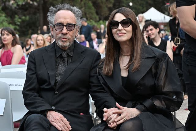 <p>Maria Laura Antonelli/AGF/Shutterstock</p> Tim Burton and Monica Bellucci at 64th Globo d'Oro Award in Rome on July 3, 2024