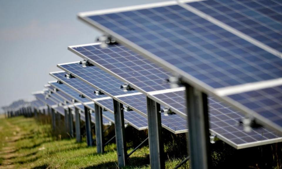 Solar panels at a solar farm