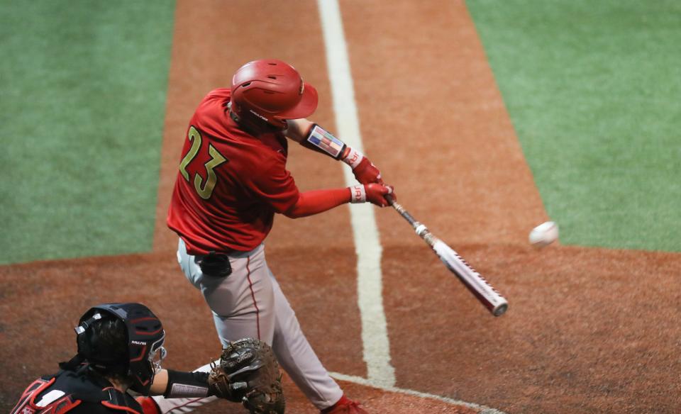 Bullitt East’s Devin Elder connects against PRP on Friday night.