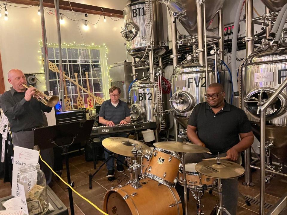 Members of the Fayetteville Symphony Orchestra's Jazz Trio during one of their Symphony on Tap performances.