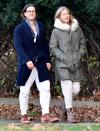 <p>Gwyneth Paltrow and husband Brad Falchuk bundle up to go for a walk on Sunday in the Hamptons.</p>