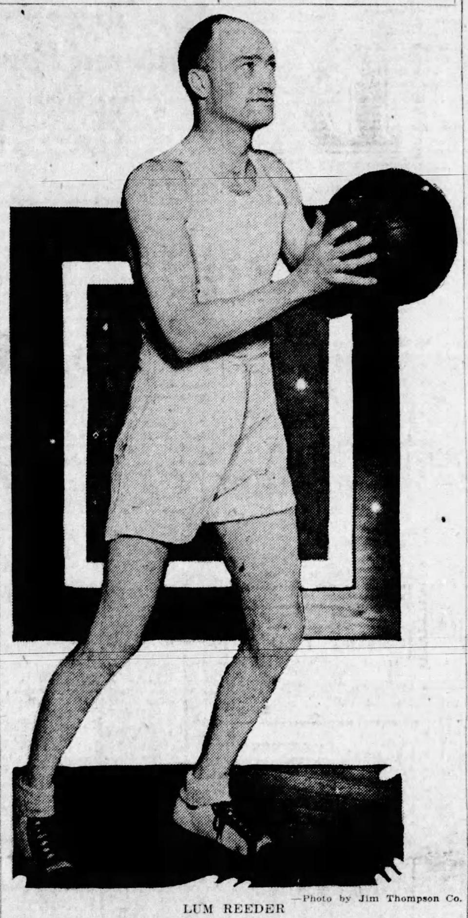 Lum Reeder was Tennessee's first basketball star from 1914-19. He scored 41 points in a game against Maryville and posted a 7-3 record against rival Kentucky.