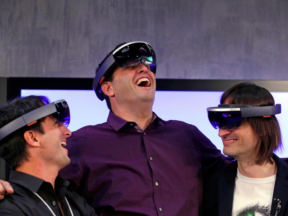 microsoft executives testing the hololens