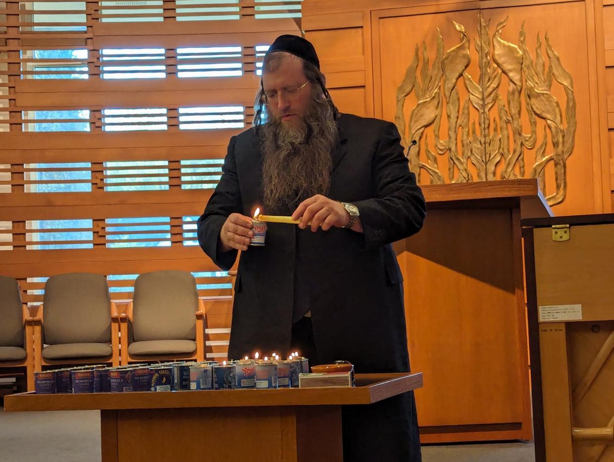 Rabbi A.J. Kushner of Agudas Achim Congregation took part in the Canton community's commemoration of Yom HaShoah