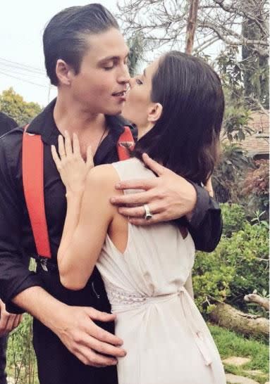 The 33-year-old, who is one half of The Veronicas singing duo, says she selected a vintage dress just the day before she celebrated with the love of her life, Logan Huffman. Source: Instagram/lisa_veronica