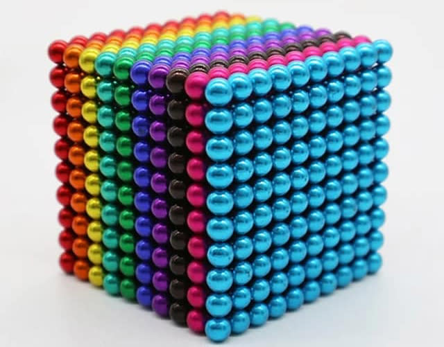 Magnetic balls are pictured.