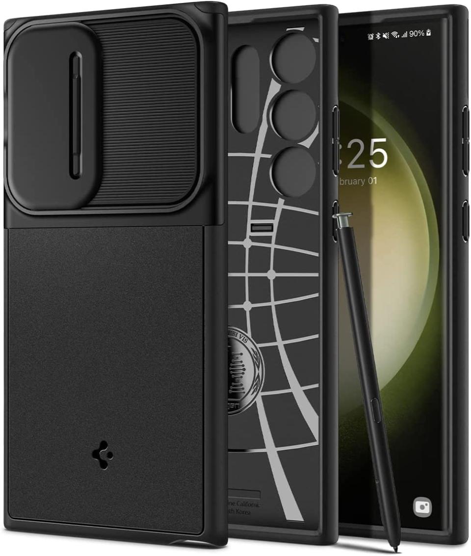 Image of Spigen Galaxy S23 Ultra Case Optik Armor against white background.