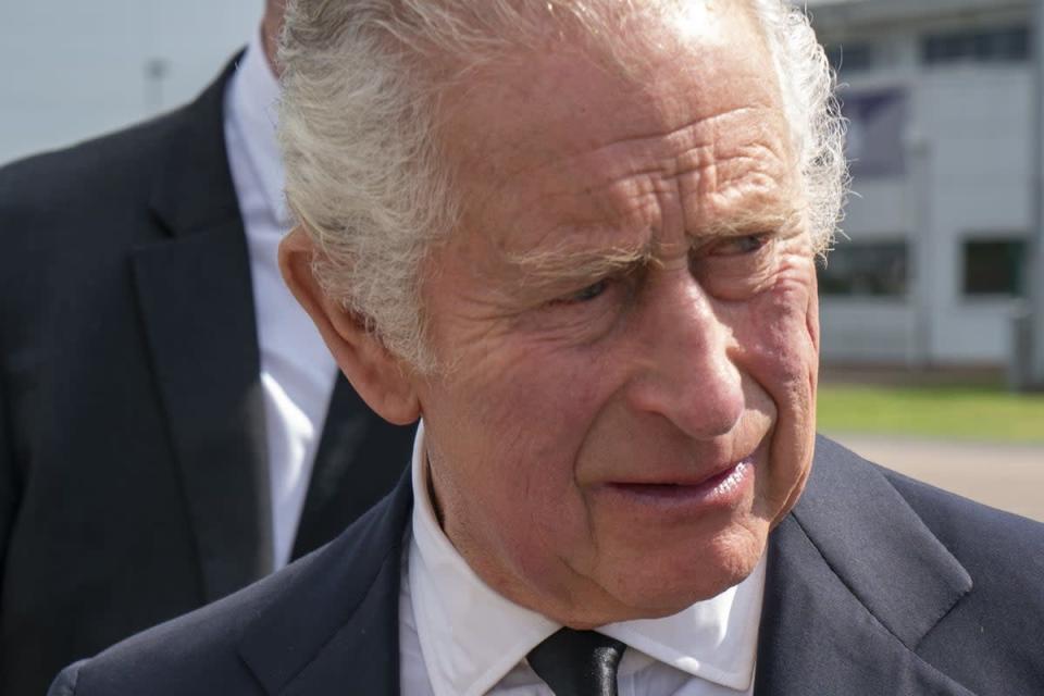 King Charles III arriving at RAF Northolt in London as he and the Queen travel from Balmoral to London following the death of Queen Elizabeth II on Thursday. Picture date: Friday September 9, 2022. (PA Wire)