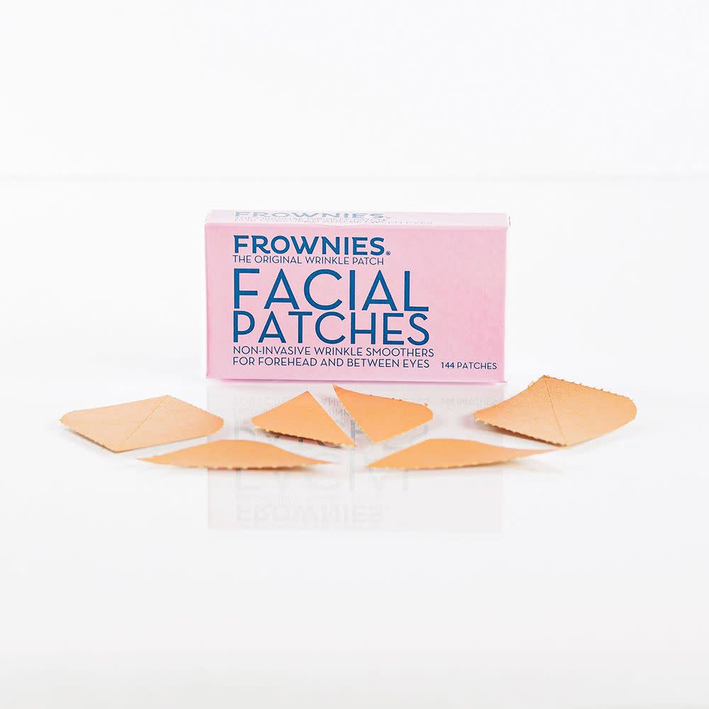 <p><a href="https://www.frownies.com/products/facial-patches-forehead-between-eyes?variant=2380234227721" rel="nofollow noopener" target="_blank" data-ylk="slk:Shop Now;elm:context_link;itc:0;sec:content-canvas" class="link rapid-noclick-resp">Shop Now</a></p><p>Forehead & Between Eyes Wrinkle Patches</p><p>frownies.com</p><p>$24.95</p>