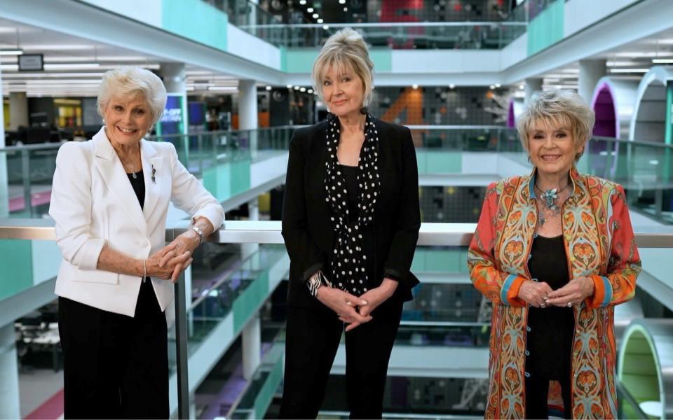 Angela Rippon with her Rip Off Britain co-presenters Julia Somerville and Gloria Hunniford