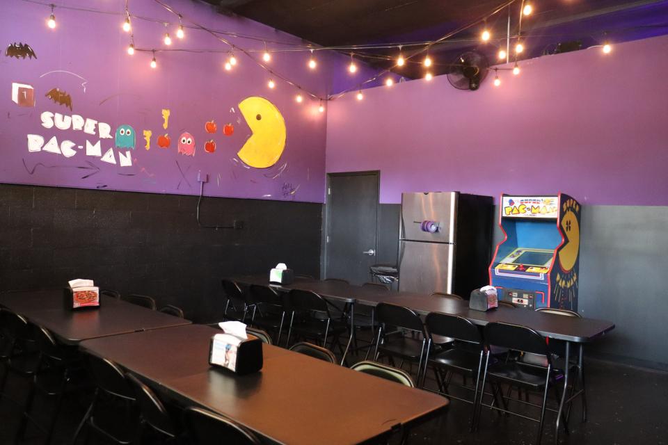 A room themed to Super Pac-Man is one of several that can be rented for different events at Wayback's Arcade in Pineville.