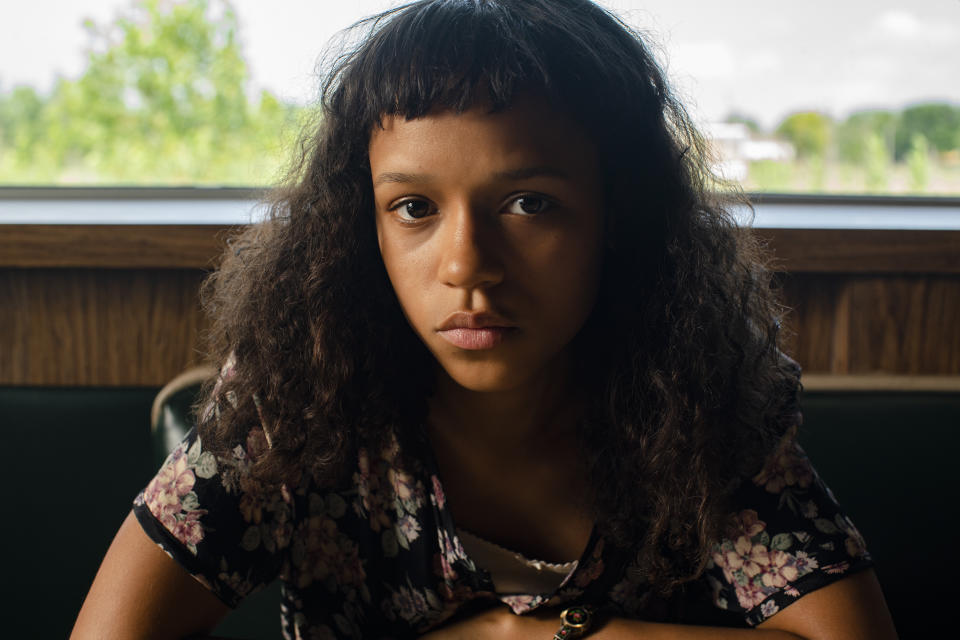 This image released by MGM Pictures shows Taylor Russell in a scene from "Bones and All." (Yannis Drakoulidis/Metro Goldwyn Mayer Pictures via AP)