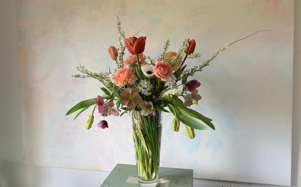Shorter stems should sit around the edge of your vase, while taller, more structural flowers should stand up in the centre - Norfolk-based florist Hannah Hunnam