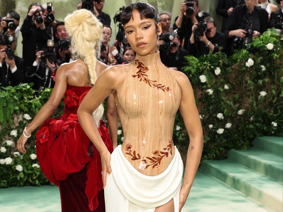 Taylor Russell attends The 2024 Met Gala Celebrating “Sleeping Beauties: Reawakening Fashion” at The Metropolitan Museum of Art on 6 May 2024 in New York City. (Getty Images)