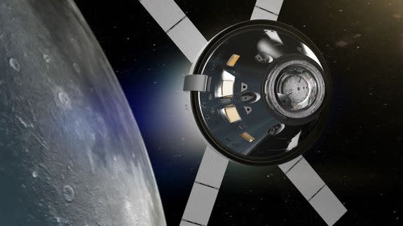 Artist's illustration of the Orion capsule.