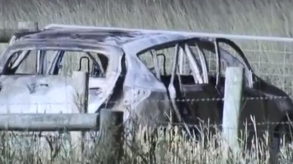 A fire investigation determined the vehicle exploded after petrol ignited in the front seat. Picture: 7NEWS.