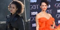 <p>From left: Emmanuel as Missandei in Season 7; Emmanuel at the <em>GoT</em> Season 8 premiere on April 3, 2019. </p>