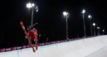 Maddie Bowman of the U.S. competes during the women's freestyle skiing halfpipe qualification round at the 2014 Sochi Winter Olympic Games in Rosa Khutor February 20, 2014. REUTERS/Dylan Martinez (RUSSIA - Tags: SPORT SKIING OLYMPICS)