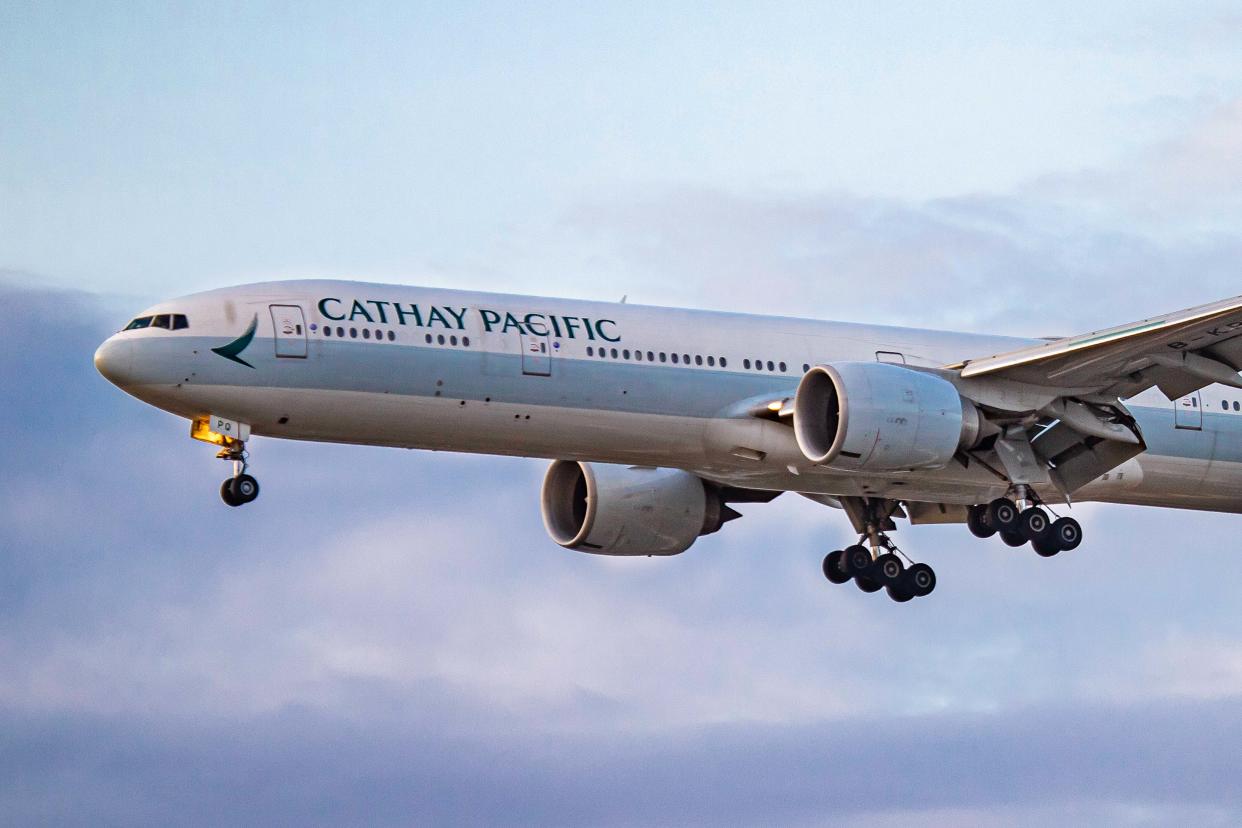 A Cathay Pacific Boeing 777 aircraft