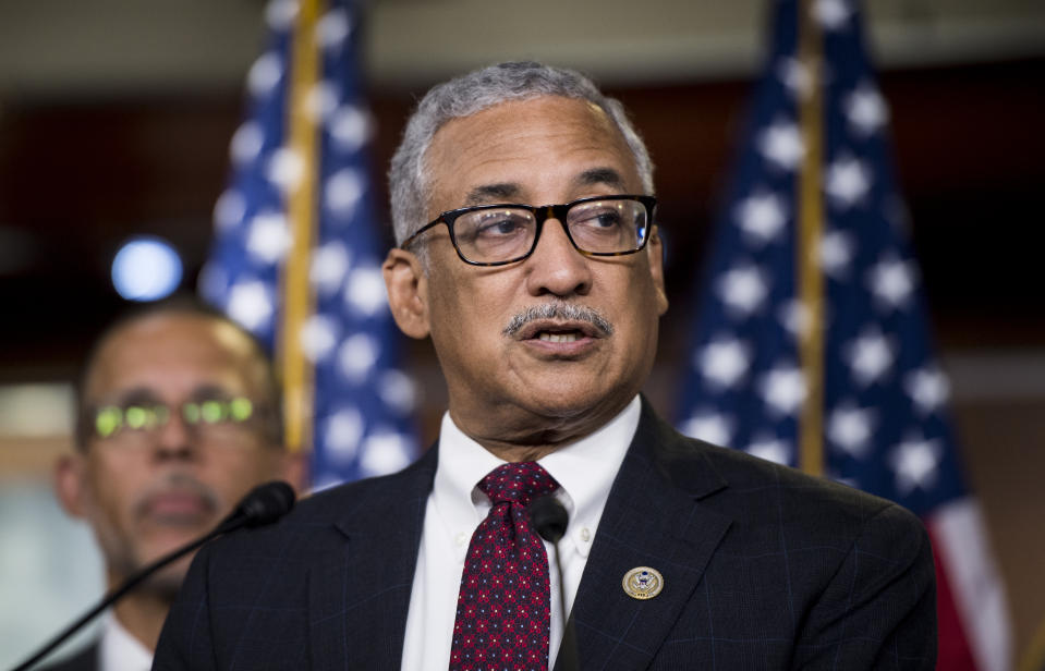 UNITED STATES - JULY 24: Rep. Bobby Scott, D-Va., speaks during the House Democrats news conference in the Capitol to unveil their debt-free college plan on Tuesday, July 24, 2018. (Photo By Bill Clark/CQ Roll Call)