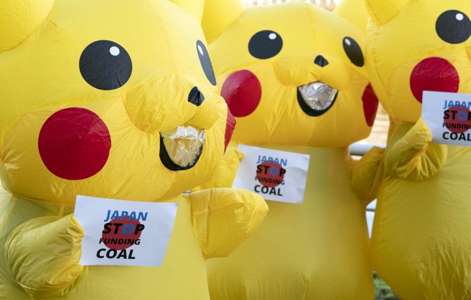 Pikachu protesters in Glasgow (Jane Barlow/PA) (PA Wire)