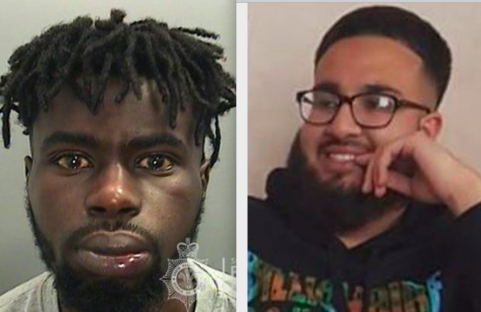 Momodoulamin Saine (left) stabbed Asim Khan (right) to death following a confrontation over a spilled drink. (Police handout/PA)